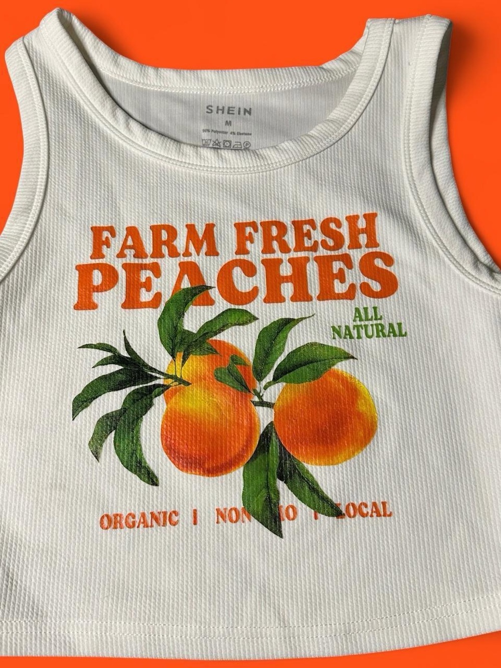 SHEIN “Farm Fresh Peaches" Graphic Tank Top